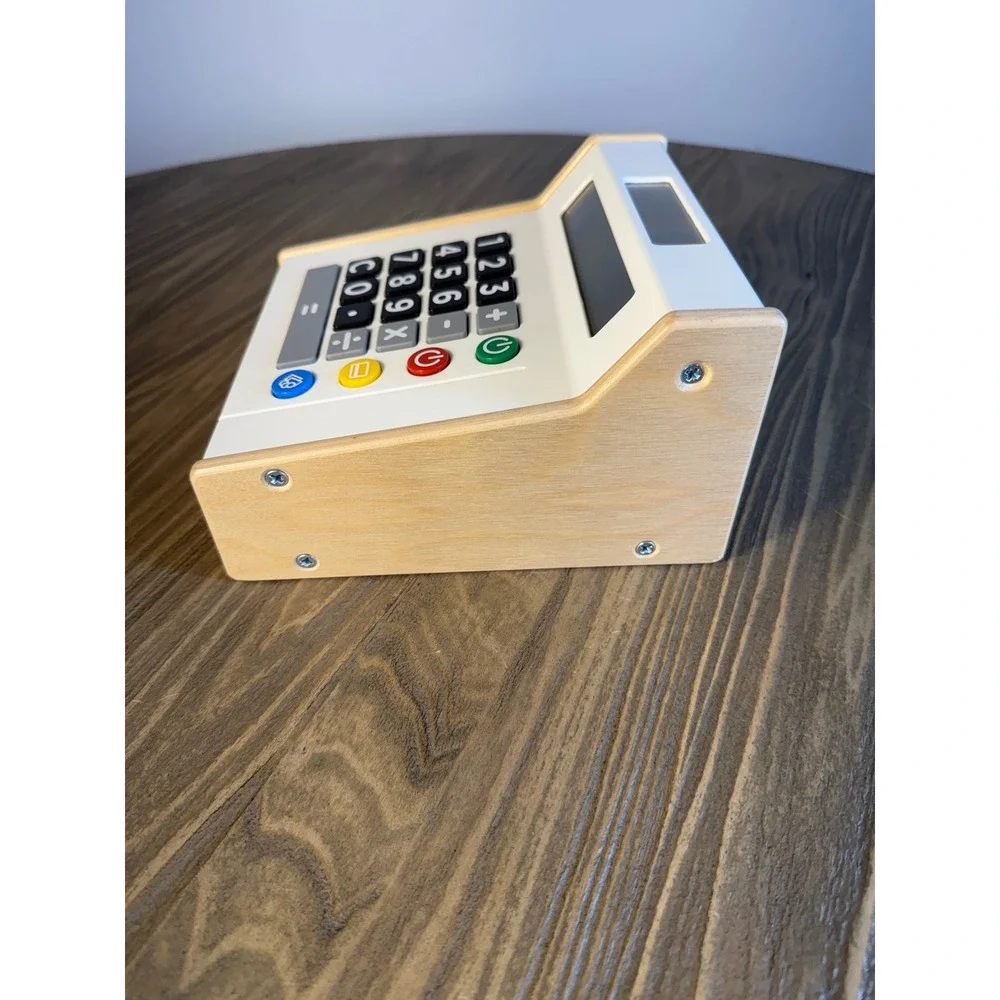 IKEA DUKTIG Toy Cash Register Kids White Solar Powered Educational Wood Works